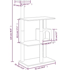 MAISON EXCLUSIVE - Arbre à chat avec griffoirs en sisal gris clair 119 cm