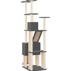 MAISON EXCLUSIVE - Arbre à chat avec griffoirs en sisal gris foncé 190 cm