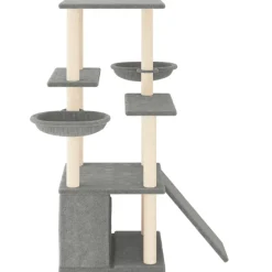 MAISON EXCLUSIVE - Arbre à chat avec griffoirs en sisal gris clair 133 cm