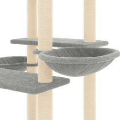 MAISON EXCLUSIVE - Arbre à chat avec griffoirs en sisal gris clair 133 cm