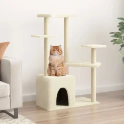 MAISON EXCLUSIVE - Arbre à chat avec griffoirs en sisal crème 107,5 cm