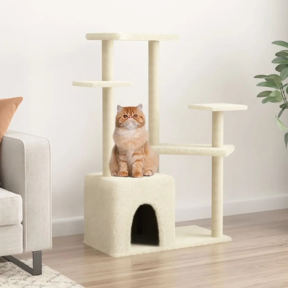 MAISON EXCLUSIVE - Arbre à chat avec griffoirs en sisal crème 107,5 cm