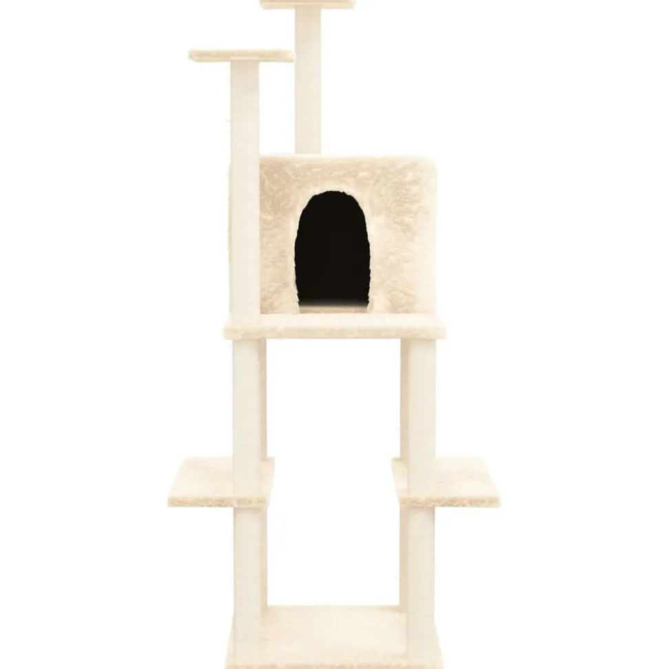MAISON EXCLUSIVE - Arbre à chat avec griffoirs en sisal crème 144,5 cm