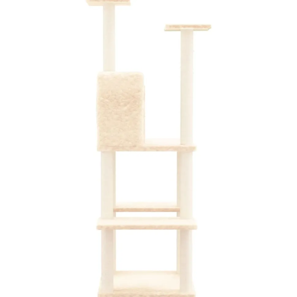 MAISON EXCLUSIVE - Arbre à chat avec griffoirs en sisal crème 144,5 cm