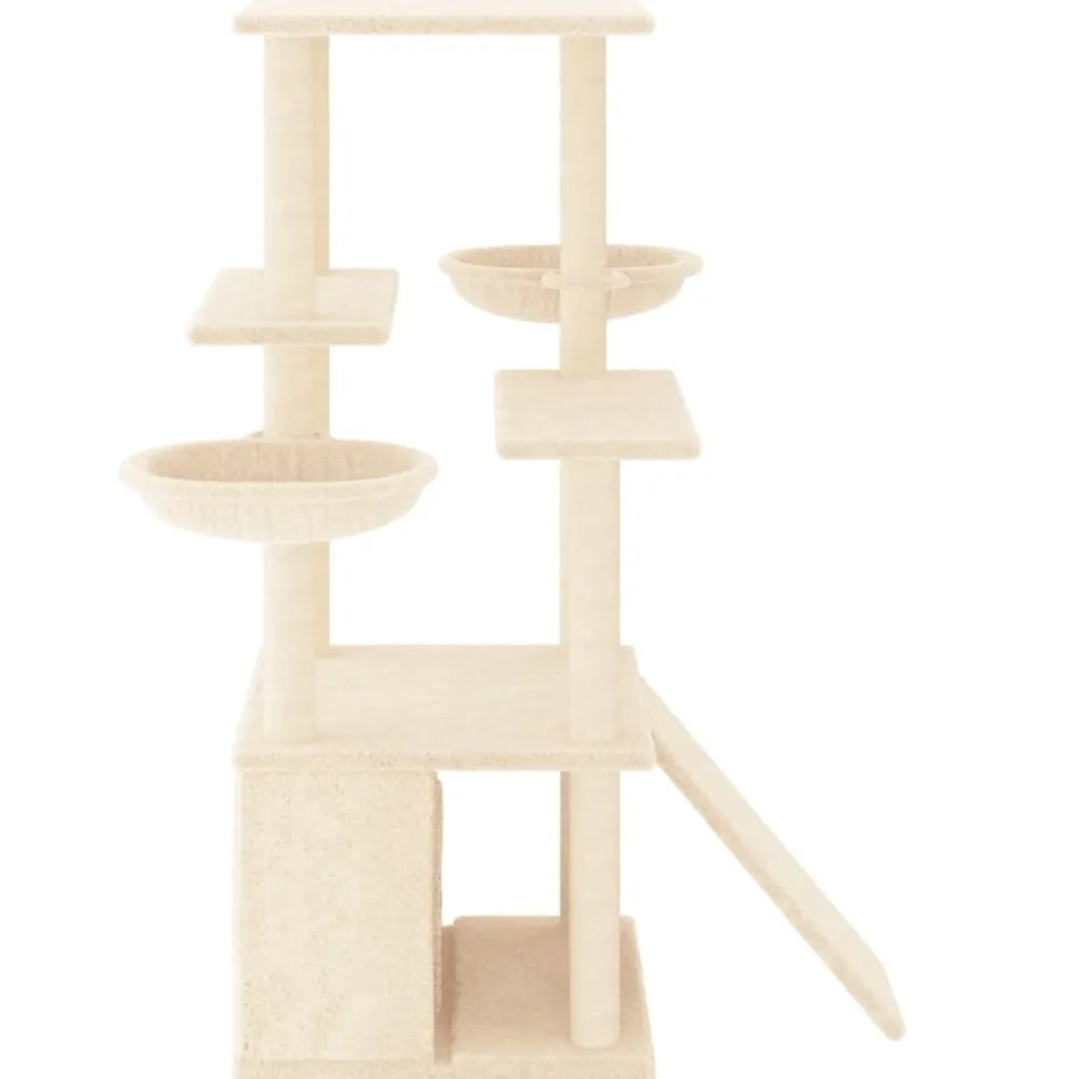 MAISON EXCLUSIVE - Arbre à chat avec griffoirs en sisal crème 133 cm