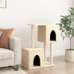 MAISON EXCLUSIVE - Arbre à chat avec griffoirs en sisal crème 86 cm