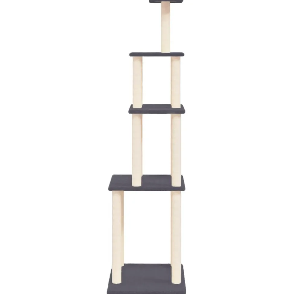 MAISON EXCLUSIVE - Arbre à chat avec griffoirs en sisal gris foncé 183 cm