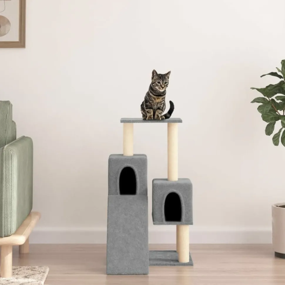 MAISON EXCLUSIVE - Arbre à chat avec griffoirs en sisal gris clair 82 cm
