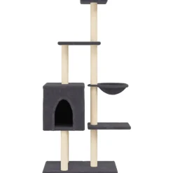 MAISON EXCLUSIVE - Arbre à chat avec griffoirs en sisal gris foncé 145 cm