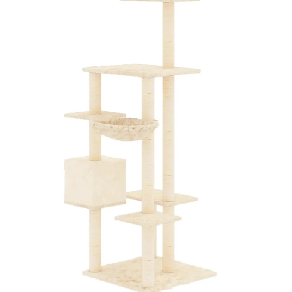 MAISON EXCLUSIVE - Arbre à chat avec griffoirs en sisal crème 142 cm