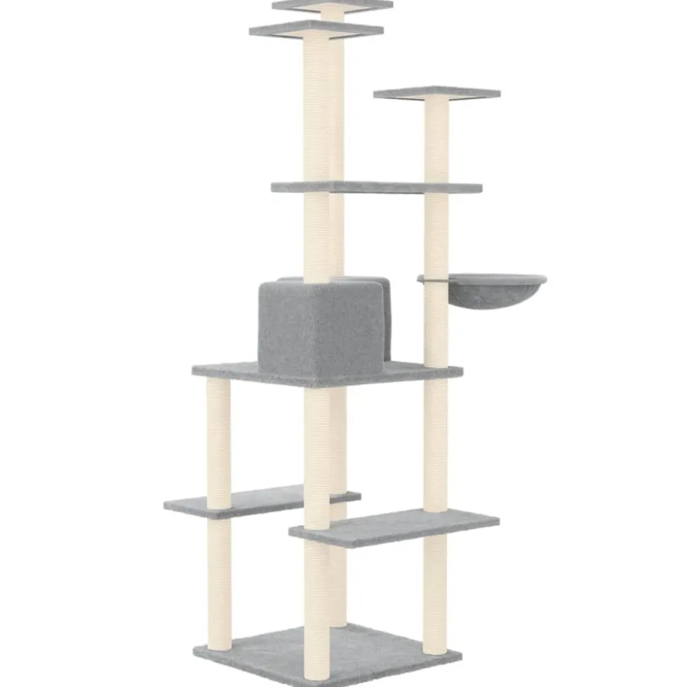 MAISON EXCLUSIVE - Arbre à chat avec griffoirs en sisal gris clair 167 cm