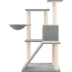 MAISON EXCLUSIVE - Arbre à chat avec griffoirs en sisal gris clair 94 cm