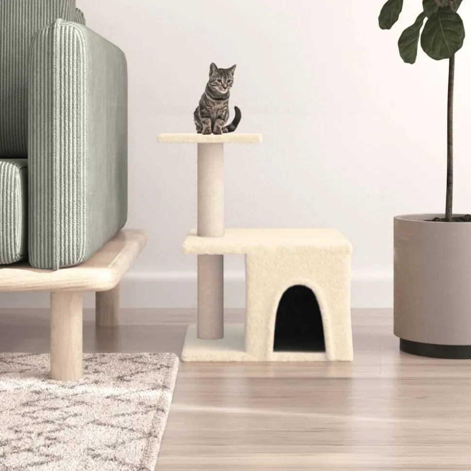 MAISON EXCLUSIVE - Arbre à chat avec griffoirs en sisal crème 48 cm