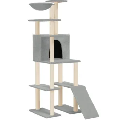 MAISON EXCLUSIVE - Arbre à chat avec griffoirs en sisal gris clair 166 cm
