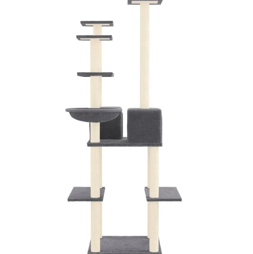 MAISON EXCLUSIVE - Arbre à chat avec griffoirs en sisal gris foncé 167 cm