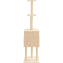 MAISON EXCLUSIVE - Arbre à chat avec griffoirs en sisal crème 145 cm