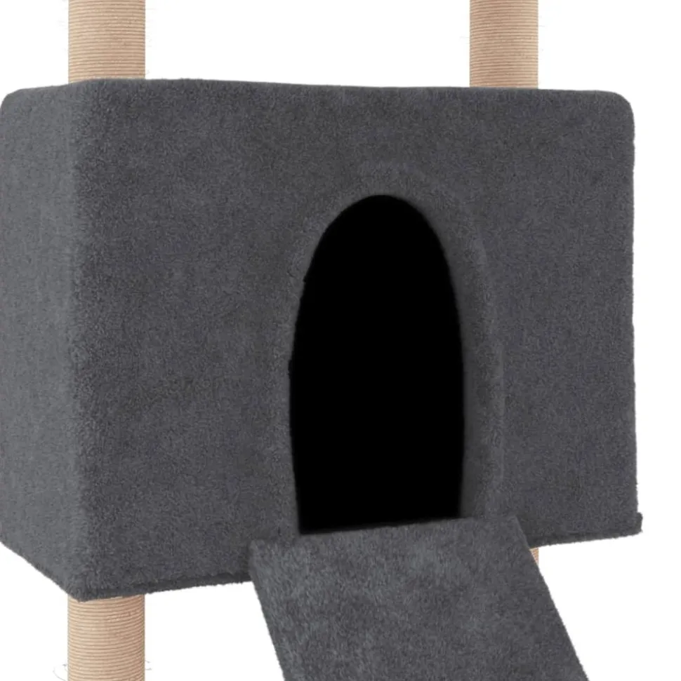 MAISON EXCLUSIVE - Arbre à chat avec griffoirs en sisal gris foncé 153 cm