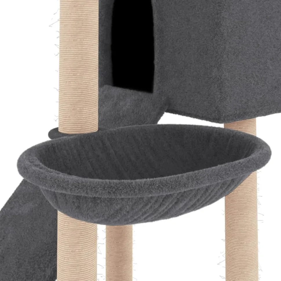 MAISON EXCLUSIVE - Arbre à chat avec griffoirs en sisal gris foncé 153 cm