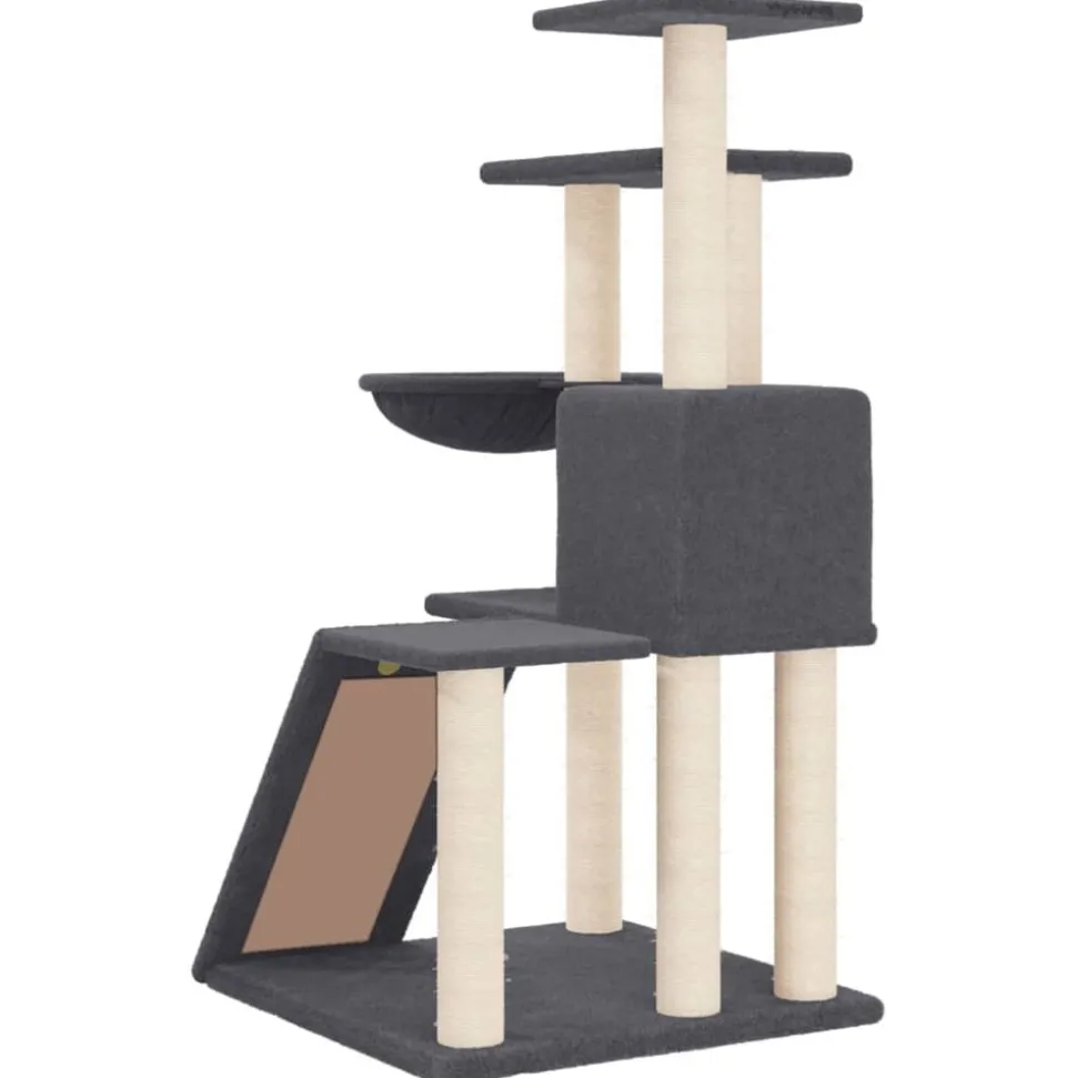 MAISON EXCLUSIVE - Arbre à chat avec griffoirs en sisal gris foncé 94 cm