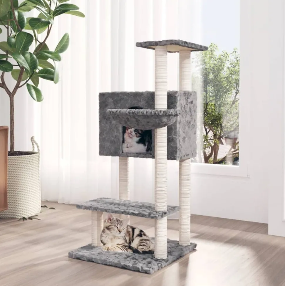 MAISON EXCLUSIVE - Arbre à chat avec griffoirs en sisal gris clair 108,5 cm