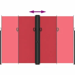 MAISON EXCLUSIVE - Auvent latéral rétractable rouge 220x1200 cm