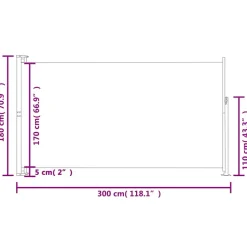 MAISON EXCLUSIVE - Auvent latéral rétractable de patio 180x300 cm crème