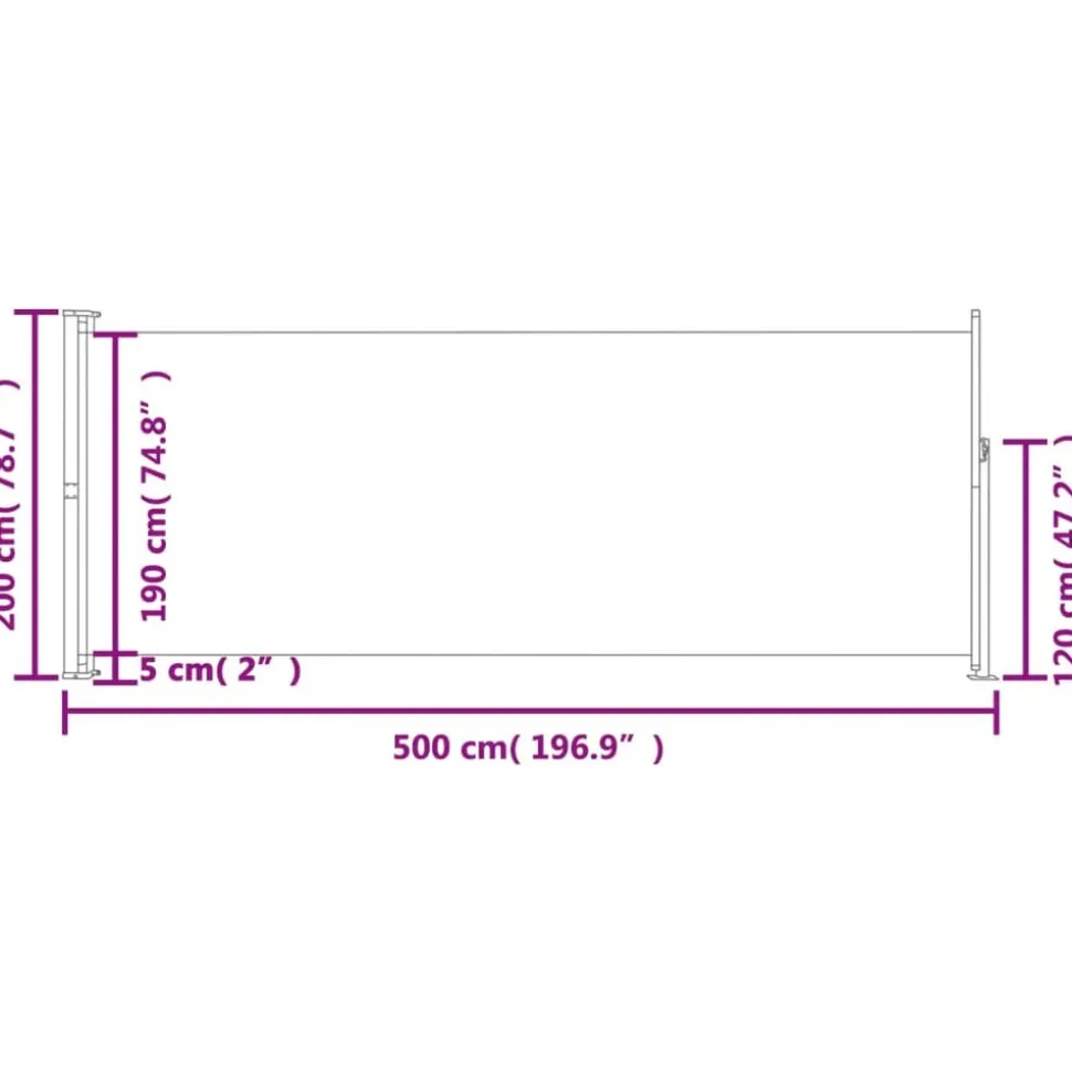 MAISON EXCLUSIVE - Auvent latéral rétractable de patio 200x500 cm bleu