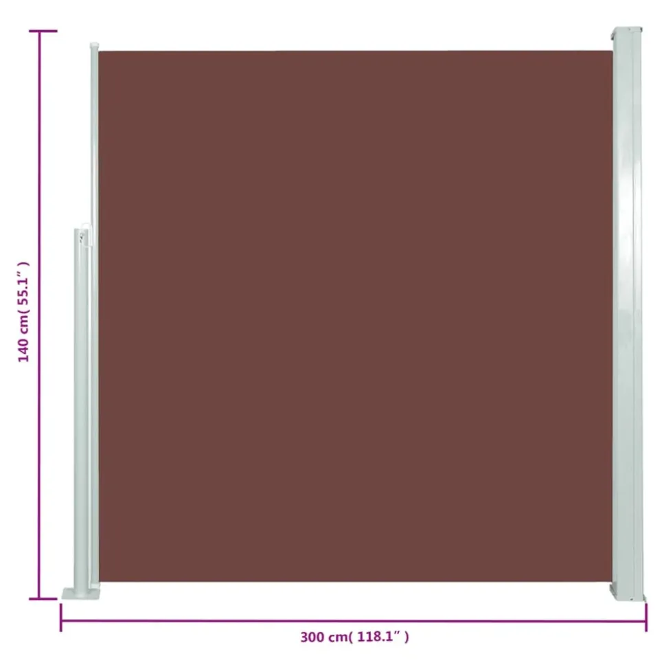 MAISON EXCLUSIVE - Auvent latéral rétractable de patio 140x300 cm marron