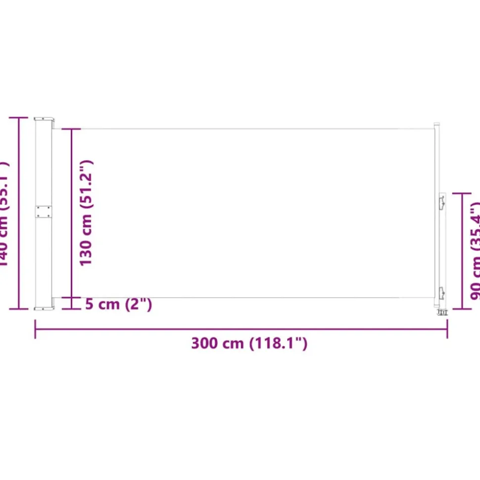MAISON EXCLUSIVE - Auvent latéral rétractable de patio 140 x 300 cm blanc cassé