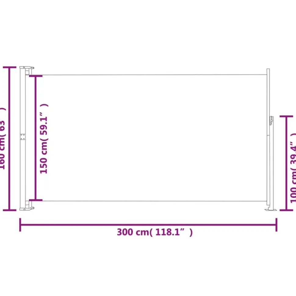 MAISON EXCLUSIVE - Auvent latéral rétractable de patio 160 x 300 cm gris