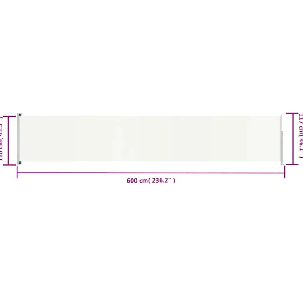 MAISON EXCLUSIVE - Auvent latéral rétractable de patio 117x600 cm crème