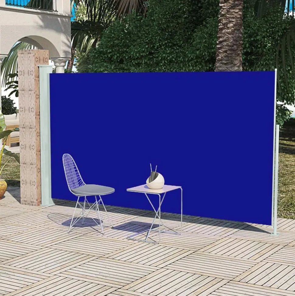 MAISON EXCLUSIVE - Auvent latéral rétractable de patio 160x300 cm bleu