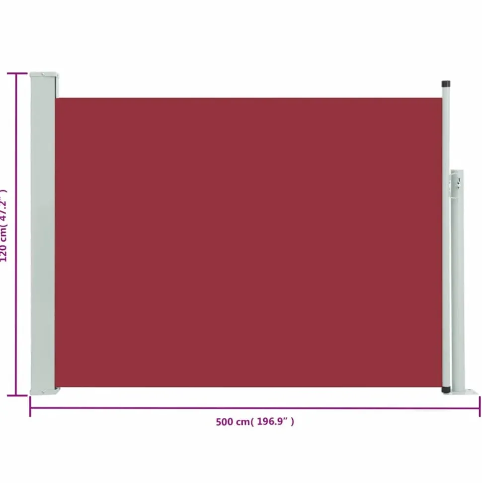 MAISON EXCLUSIVE - Auvent latéral rétractable de patio 120x500 cm rouge