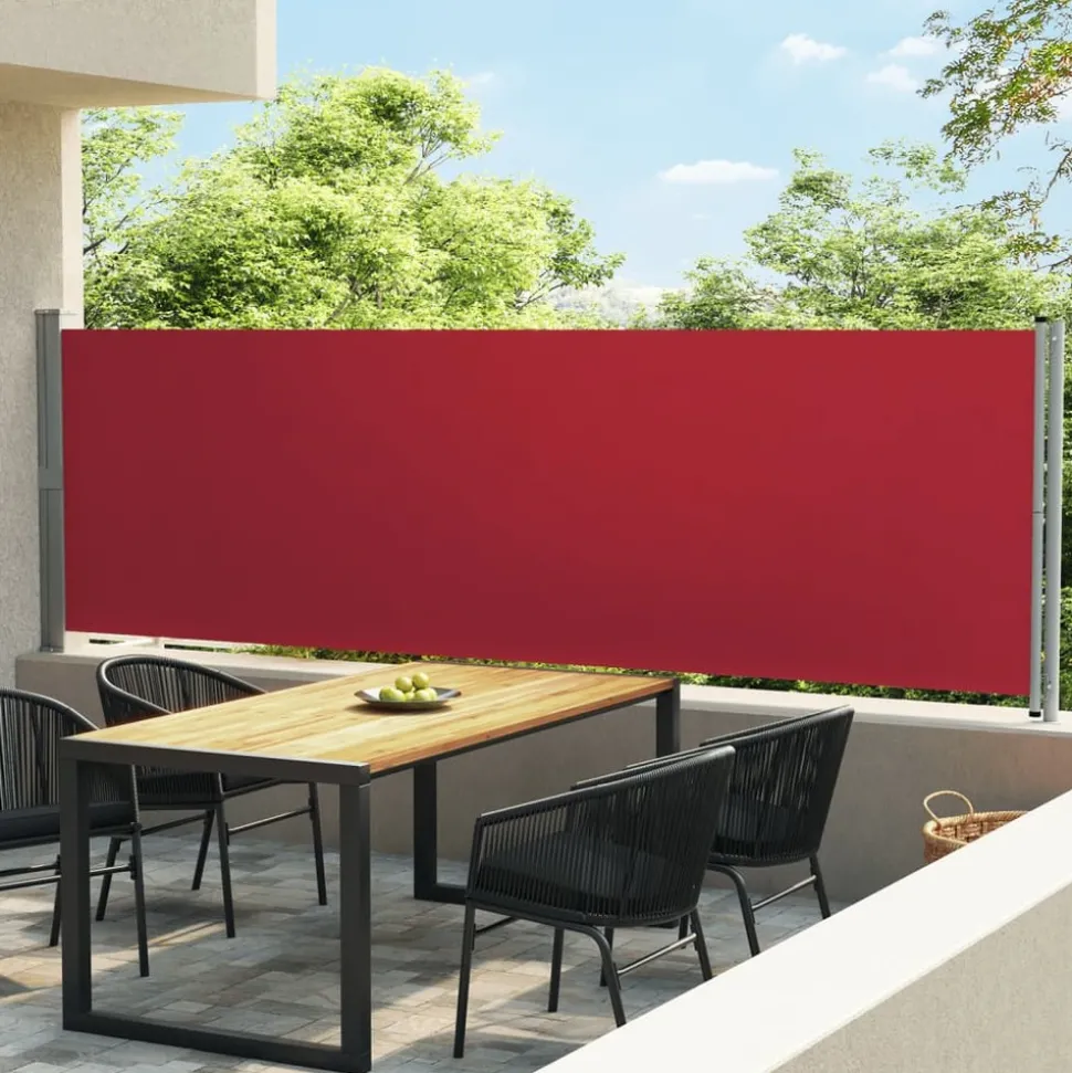 MAISON EXCLUSIVE - Auvent latéral rétractable de patio 140x600 cm rouge