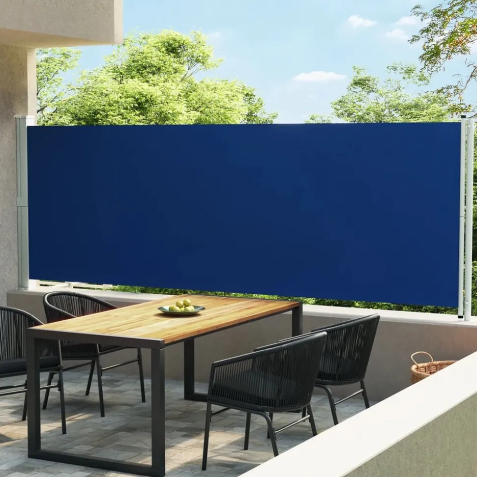 MAISON EXCLUSIVE - Auvent latéral rétractable de patio 600x160 cm bleu