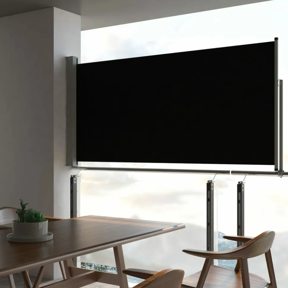 MAISON EXCLUSIVE - Auvent latéral rétractable de patio 120 x 300 cm noir