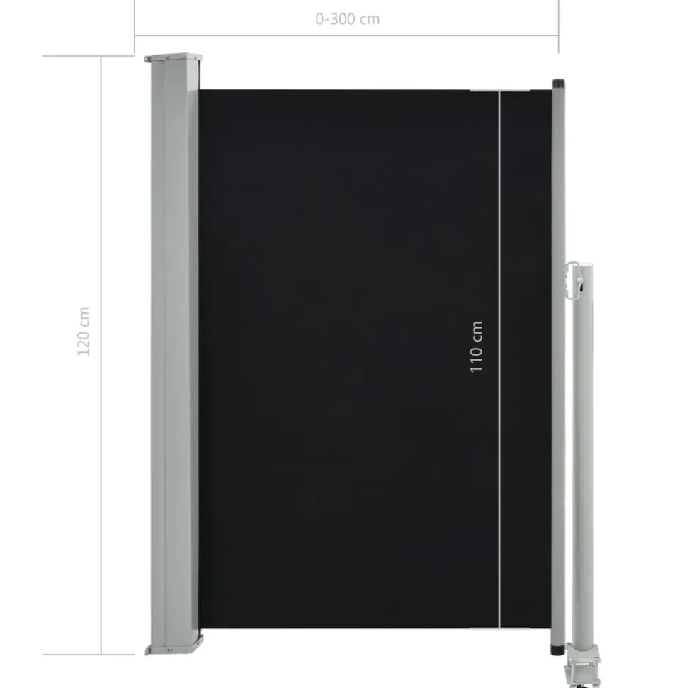 MAISON EXCLUSIVE - Auvent latéral rétractable de patio 120 x 300 cm noir