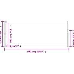 MAISON EXCLUSIVE - Auvent latéral rétractable de patio 220x500 cm rouge