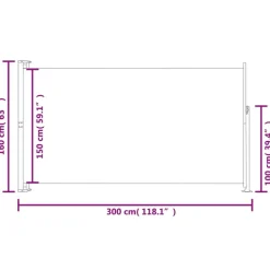 MAISON EXCLUSIVE - Auvent latéral rétractable de patio 160 x 300 cm marron