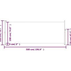 MAISON EXCLUSIVE - Auvent latéral rétractable de patio 220x500 cm bleu