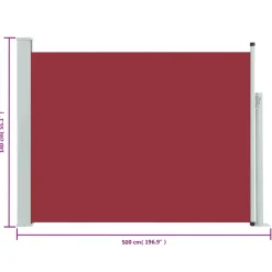 MAISON EXCLUSIVE - Auvent latéral rétractable de patio 140x500 cm rouge
