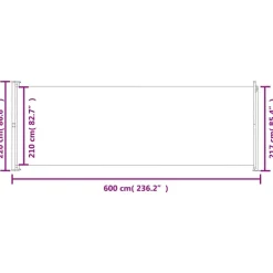 MAISON EXCLUSIVE - Auvent latéral rétractable de patio 220x600 cm bleu