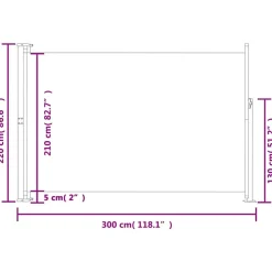 MAISON EXCLUSIVE - Auvent latéral rétractable de patio 220x300 cm crème