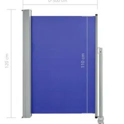 MAISON EXCLUSIVE - Auvent latéral rétractable de patio 120x300 cm bleu