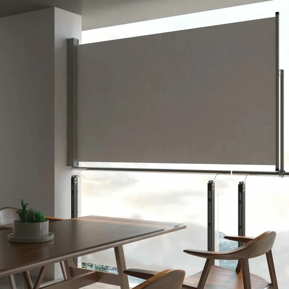 MAISON EXCLUSIVE - Auvent latéral rétractable de patio 140 x 300 cm gris
