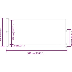 MAISON EXCLUSIVE - Auvent latéral rétractable de patio 140 x 300 cm gris