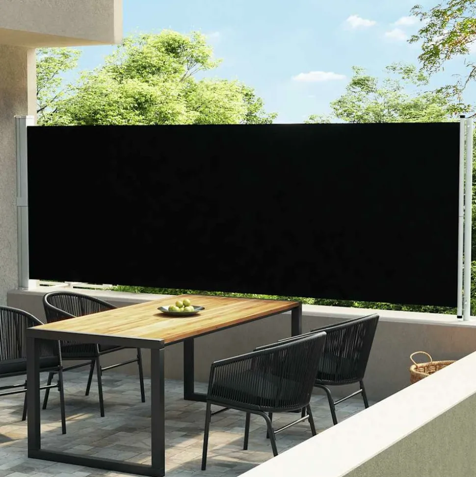 MAISON EXCLUSIVE - Auvent latéral rétractable de patio 600x160 cm noir