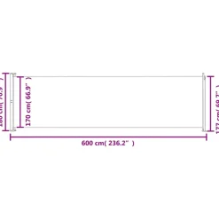 MAISON EXCLUSIVE - Auvent latéral rétractable de patio 180x600 cm rouge
