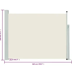 MAISON EXCLUSIVE - Auvent latéral rétractable de patio 140x500 cm crème