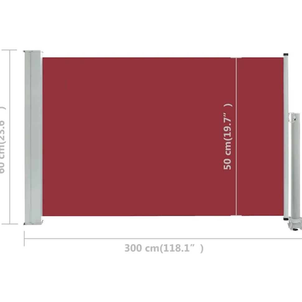 MAISON EXCLUSIVE - Auvent latéral rétractable de patio 60x300 cm rouge